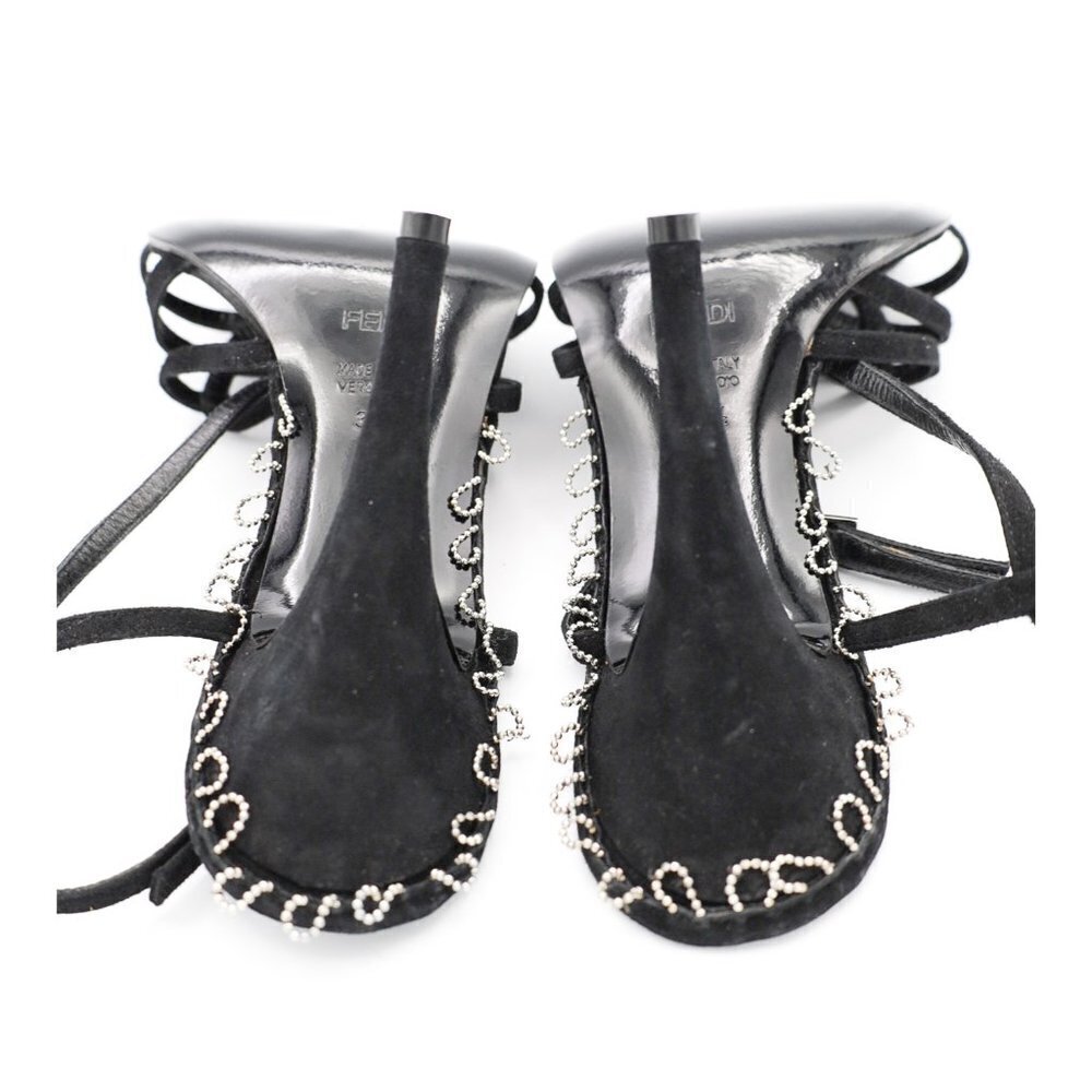 FENDI Chain Detail Suede Sandals - Picture 10 of 13